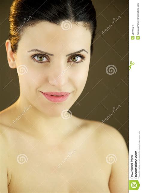Smiling Beautiful Woman With Green Eyes Stock Photo Image Of Makeup
