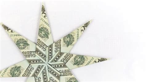 We need 8 dollar bills. Dollar origami star ⭐️ How to make a Christmas STAR out of ...