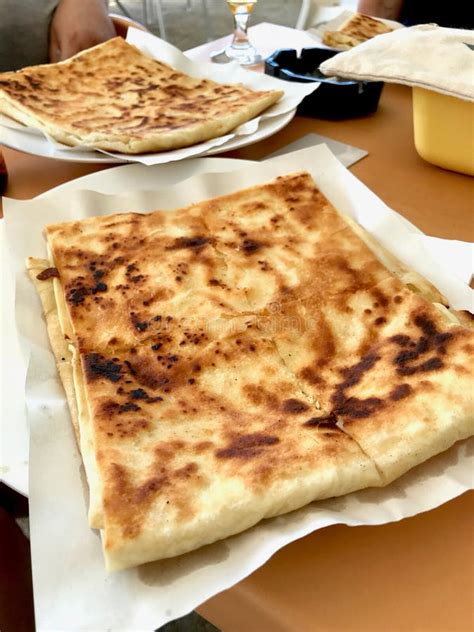 Traditional Qutab Or Gozleme Made With Dough Minced Meat Or Cheese