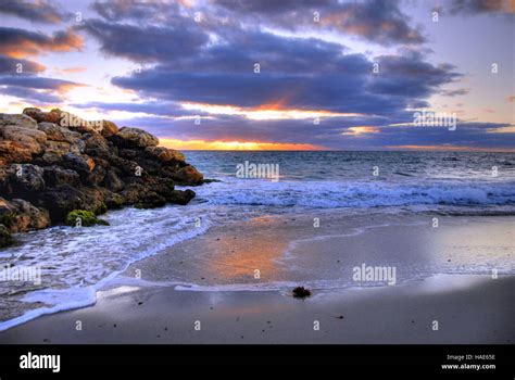 Sunset Beach Perth Wa Stock Photo Alamy