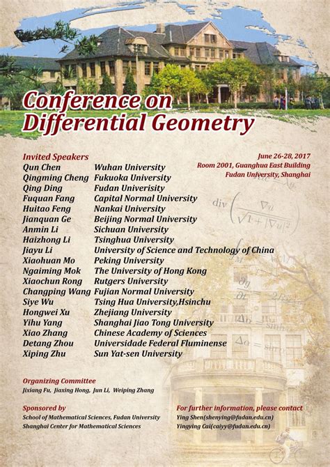 Conference On Differential Geometry Shanghai Center For Mathematical