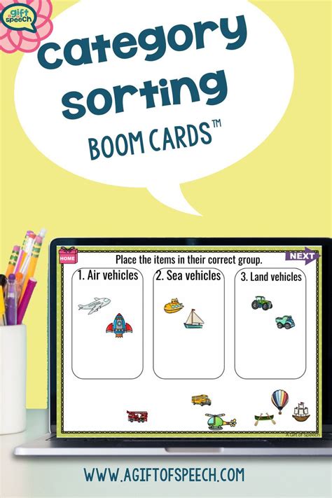 Category Sorting Speech Therapy Activity For Categories In 2021