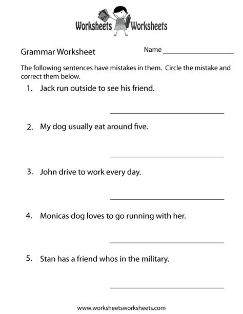 Grammar Worksheets High School Printables Printable Worksheets