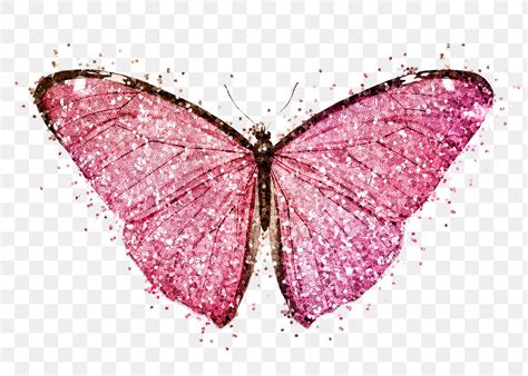 Glitter Pink Butterfly Design Element Premium Png Sticker Rawpixel