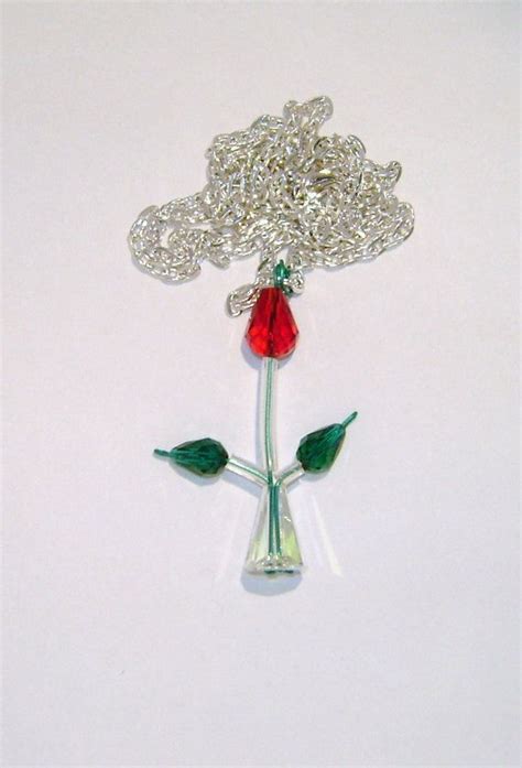 Red Rosebud In A Vase Necklace By Tapcraft On Etsy 1250 Vase Necklace Alexandrite Rose Buds
