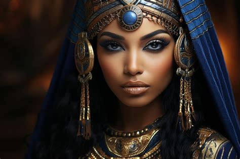 Mujer De La Realeza Antigua Vestida Con Traje De Reina Egipcia Cautivando Ecos De Historia Y