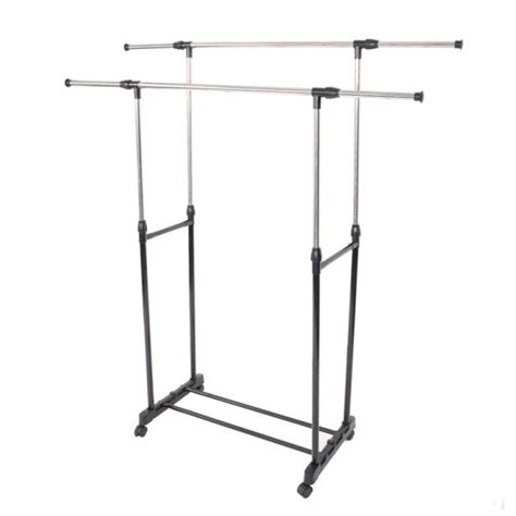 Dropship Dual Bar Vertical And Horizontal Stretching Stand Clothes Rack