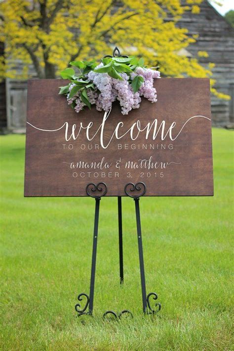 Personalized Wood Wedding Signs Wedding Welcome Sign Customizable
