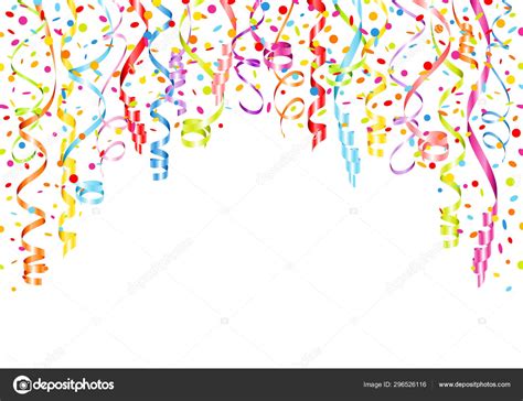 Horizontal Background Different Colorful Streamers Confetti Stock