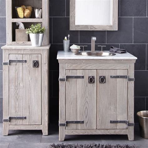 Brighten your bathroom or powder room with the clean, timeless, design of this vanity. 25+ Gorgeous Farmhouse-Style Weathered Wood Bathroom ...