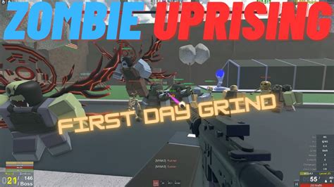 Roblox Zombie Uprising First Day Grind And Survival Youtube