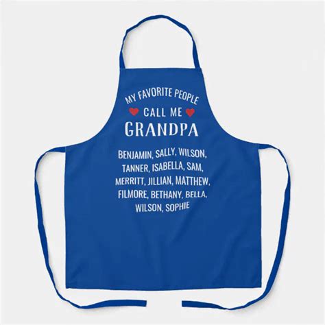 my favorite people call me grandpa blue custom apron zazzle