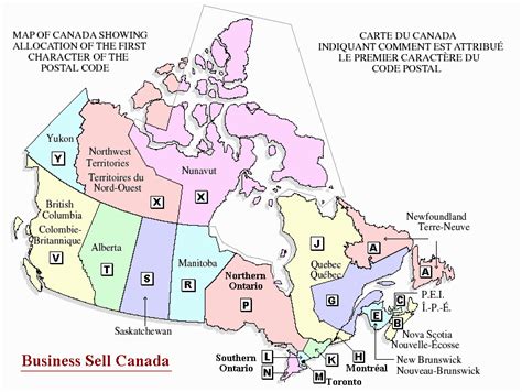 Business Sell Canada Click Map Of Postal Codes Canada