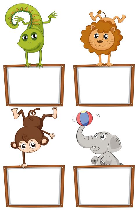 Border Templates With Cute Animals 559603 Vector Art At Vecteezy