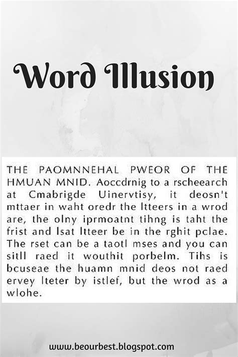 Be Our Best Word Illusion