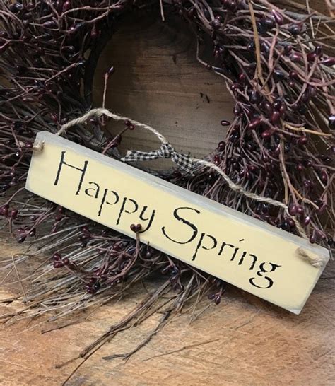 Happy Spring Little Wooden Sign Springtime Decor Spring