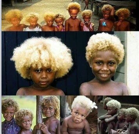 They uncovered that many of the children, both boys and girls, had darker hair in the first half year of life. Melanesian people of Solomon Island | Dark skin blonde ...