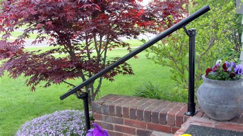 36″ baluster vinyl handrails for concrete steps. How to Install an Exterior Step Handrail On Your Front ...