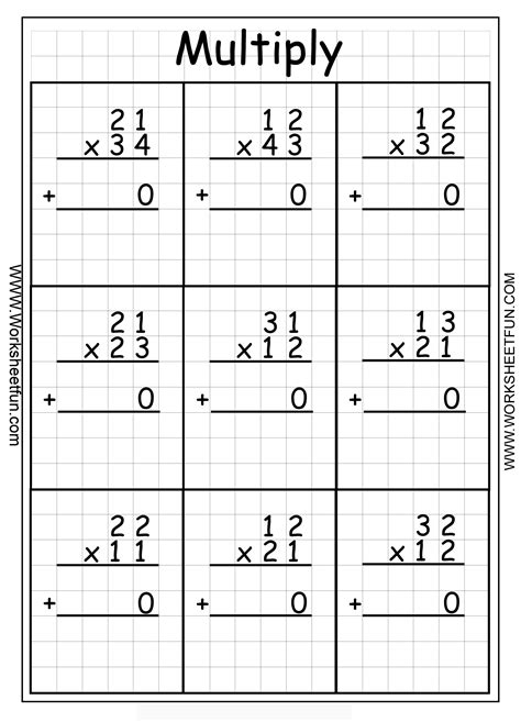 2 X 1 Multiplication Worksheet Pdf