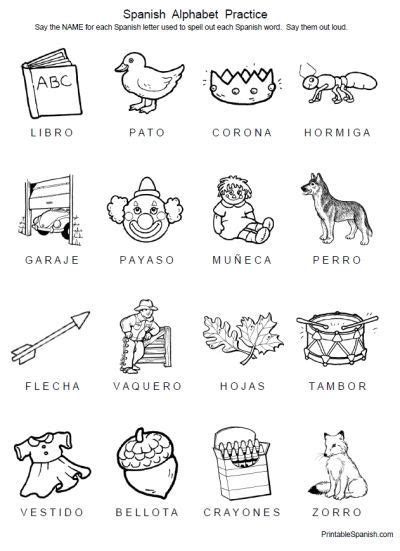 Free 8 Page Printable Packet Spanish Alphabet Practice From