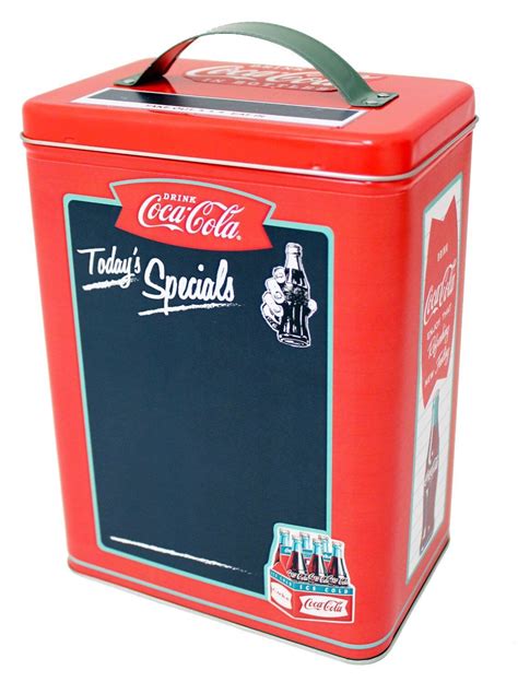 Tin Box Co Coca Cola Vintage Style Storage Tin W Chalkboard Surface