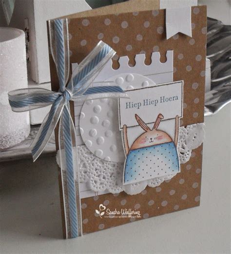 Diy Hip Hip Hooray Cute Rabbit Kraft Card Idea Stampin Up Cards