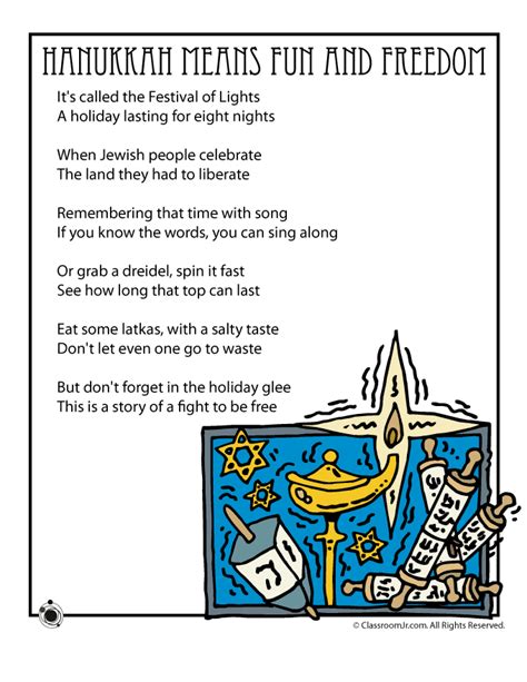 Hanukkah Means Fun And Freedom Kids Poem Woo Jr Kids Activities