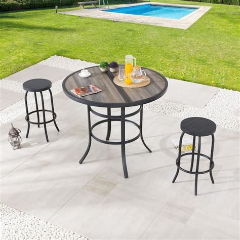 Patio Festival 3 Piece Metal Bar Height Dining Set Pf19143 252 The Home Depot