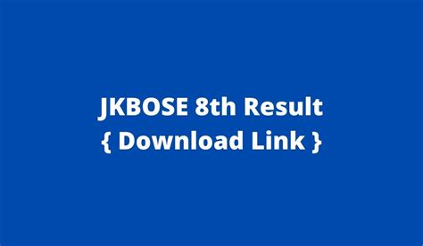 Jkbose 8th Result 2023 Download Link