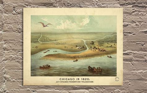 Chicago In 1820 Chicago Print Chicago Map Alternate History