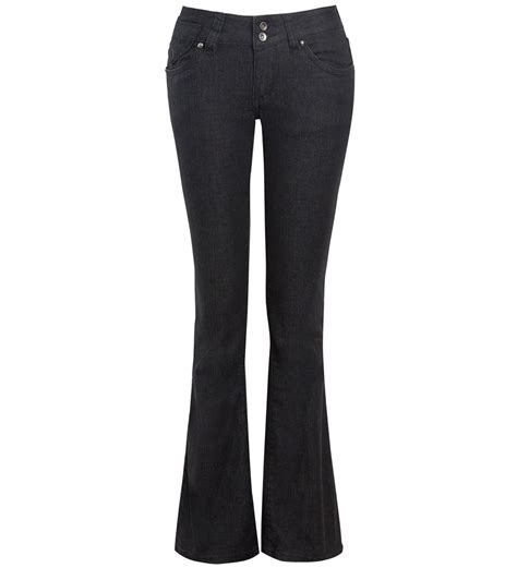 womens black slim fit jean flare flared denim bootcut jeans size 8 10 12 14 new ebay