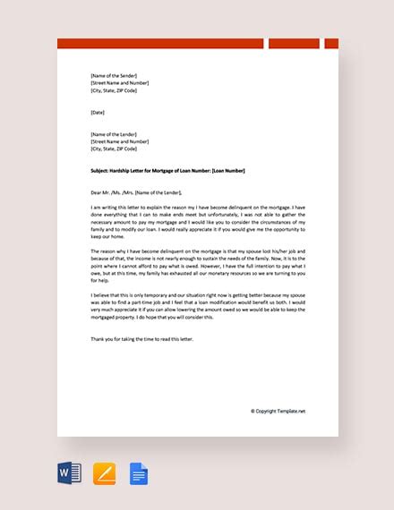 Free Mortgage Hardship Letter Template Download 2538 Letters In