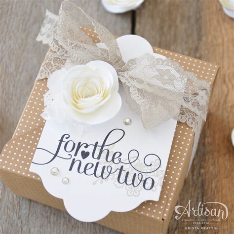 Put your gift card inside the gift itself. Stampin' Dolce: Wedding gift wrap- Fancy Friday Blog Hop