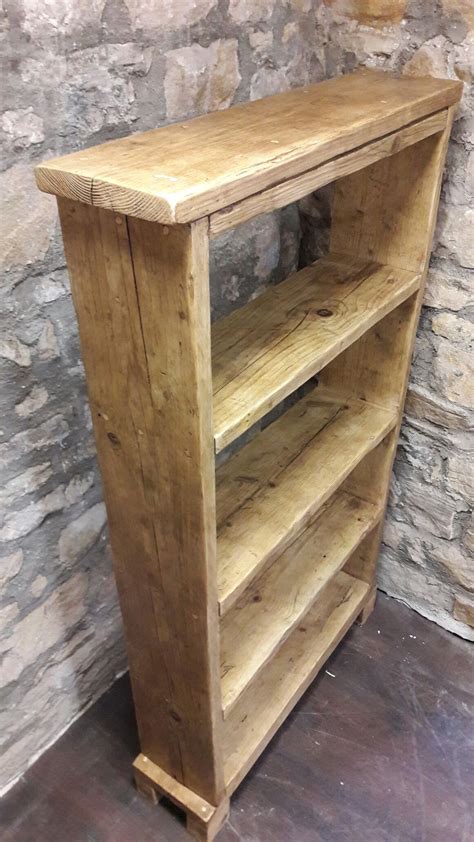 Handmade Solid Wood Bookcase Made From Scaffold Boards Reclaimed Wood