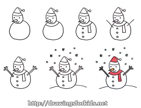 How To Draw A Snowman For Kids