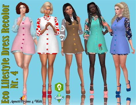 Eco Lifestyle Recolors Dress Nr 4 At Annetts Sims 4 Welt The Sims 4