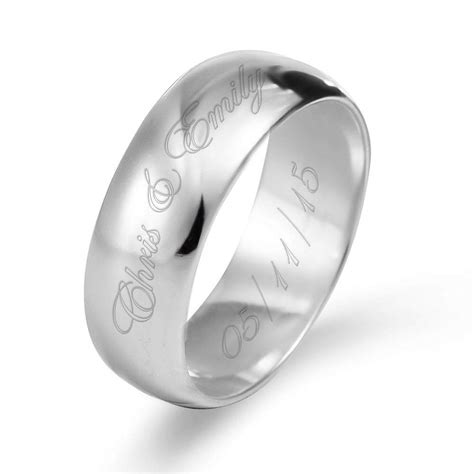 couple s engraved silver 8mm message ring eve s addiction