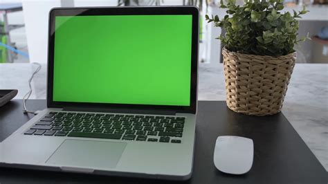 I just had to plug it back in. Laptop Computer Showing Green Chroma Key Screen Stands on ...
