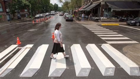 Outremont Tests Out 3d Crosswalk To Force Caution In Drivers Ctv News