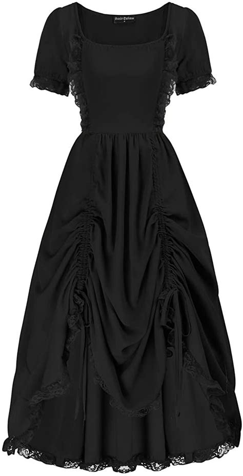 Scarlet Darkness Women Victorian Renaissance Dress Ruffle High Low