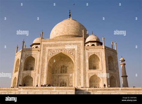 India Uttar Pradesh Agra Taj Mahal Front Elevation In Late Afternoon