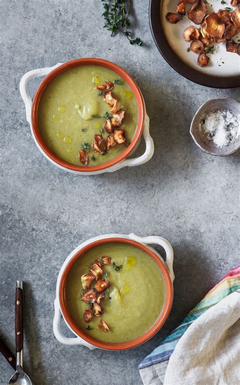 Artichoke Soup With Parsnip Chips Le Petit Eats