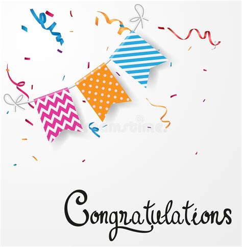 Congratulations With Confetti Stock Vector Illustration Of Confetti