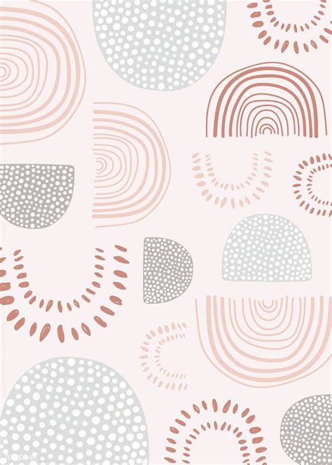 Download Premium Vector Of Semicircle Patterned Doodle Background