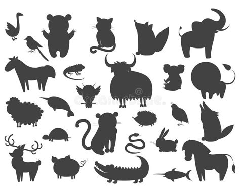 Set Of Cartoon Animal Pet And Wild Beasts Vector Stock Vector