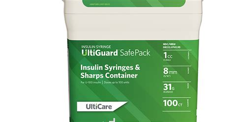 Ultiguard Safe Pack U 100 Insulin Syringes Ultimed Inc