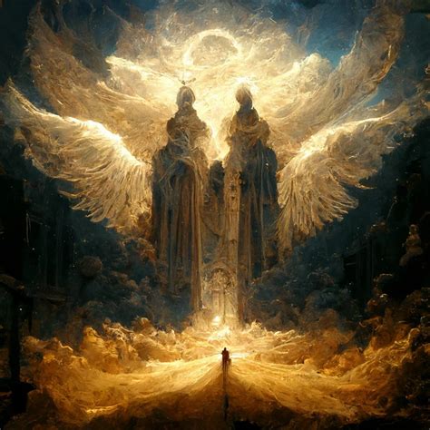 Angels Welcoming A Soul To Heaven Midjourney Fantasy Landscape