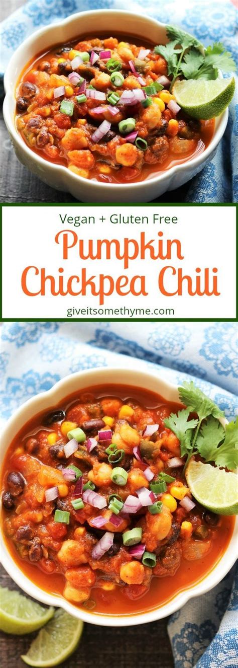 Pumpkin Chickpea Chili Give It Some Thyme Delicious Vegetarian Vegan