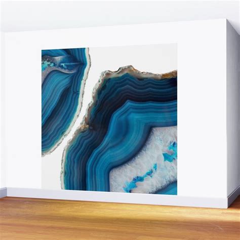 Blue Agate Wall Mural Blue Towels Blue Agate Fractal Art