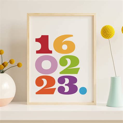 Rainbow Date Personalised Print By So Close